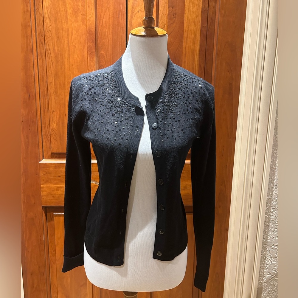 Cute Black Cardigan (sequins on front)